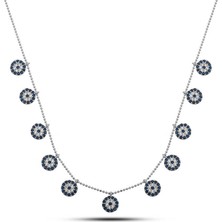 Mevafa 925 Ayar Gümüş Nazarlı Şans Kadın Kolye