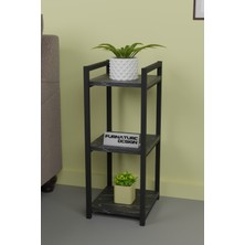 Cmkstore Metal Ahşap Dekoratif Çok Amaçlı Raf 3 Katlı Banyo Mutfak Rafı Çiçeklik Organizer - Bendir