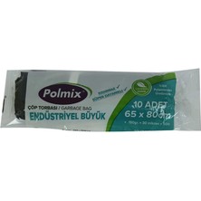 Polmix Çöp Torbası Büyük Boy 65x80cm 150gr 30MIKRON 50lt Siyah Rulo 10 Adet