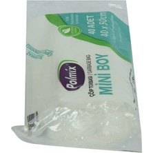 Polmix Çöp Torbası Mini Boy 40x50cm 70gr 12MIKRON 10lt Şeffaf Rulo 40 Adet