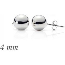 Mevafa 925 Ayar Gümüş Top Küpe - 4 mm