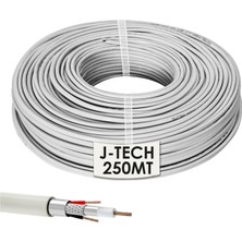 Life Teknoloji J-Tech 0250 A+Kaliteli 2x 0.22MM 250 Metre 2+1 Folyolu Lüks Cctv Güvenlik Kablo