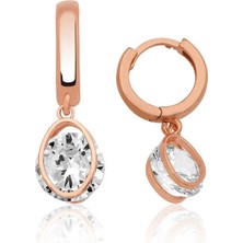 Mevafa 925 Ayar Gümüş Üç Boyutlu Oval Küpe