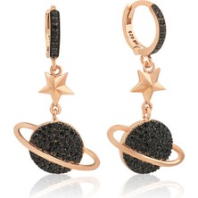 Mevafa 925 Ayar Gümüş Gezegen Küpe