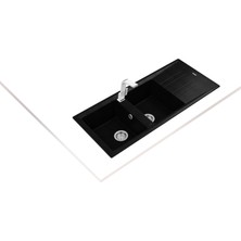 Teka - Stone 80 B-Tg Metallıc Black - Ankastre Granit Eviye - Metalik Siyah - 116 cm - 115400004