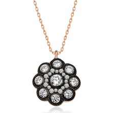 Mevafa ​gümüş Elmas Montür Çiçek Bayan Kolye