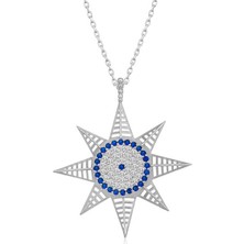 Mevafa Gümüş Nazarlı Kutup Yıldızı Kadın Kolye