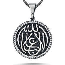 Mevafa Gümüş La Galiba Illallah Yazılı Gümüş Kolye