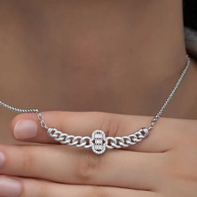 Mevafa Gümüş Gurmet Zincirli Fatma Ana Eli Baget Taşlı Kadın Kolye