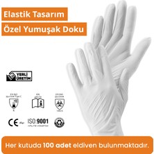 Reflex Flex Eldiven Tek Kullanımlık Pudrasız Beyaz L - XL Beden Eldiven 4 x 100'lü