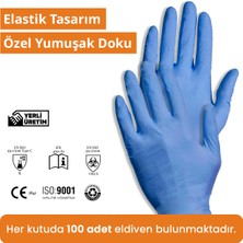 Reflex Flex Eldiven Tek Kullanımlık Pudrasız Mavi L - XL Beden Eldiven 4 x 100'lü