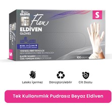 Reflex Flex Eldiven Tek Kullanımlık Pudrasız Beyaz S Beden Eldiven 100’lü