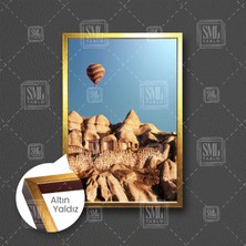 SML Tablo Peri Bacaları Kapadokya Ürgüp Göreme Uçan Balon Çerçeveli Dikey Kanvas Tablo