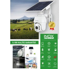 Inox DSE-216IPC 3mp Su Geçirmez 4g Solar Güneş Enerji Kamera Beyaz