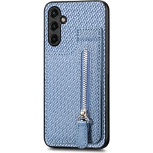 Cool-M Samsung Galaxy A24 4g Darbeye Dayanıklı Karbon Fiber Koruyucu Kapak, Fermuarlı Cep (Yurt Dışından)