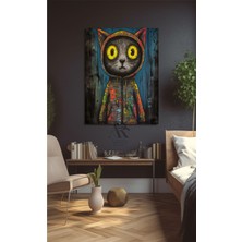 Ar Ajans Kanvas Tablo Kapşonlu Şaşkın Kedi Kanva Tablo