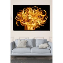 Ar Ajans Kanvas Tablo Altın Sarısı Saç ve Makyajlı Kadın Kanvas Tablo