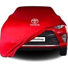 Ultra Shop Toyota Calya Araba Brandası Kırmızı Kumaş Penye Toz Geçirmez Oto Garaj Branda