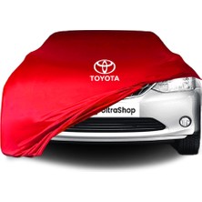 Ultra Shop Toyota Etios (2010-) Araba Brandası Kırmızı Kumaş Penye Toz Geçirmez Oto Garaj Branda