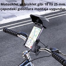 Polham Bisiklet, Motosiklet, Scooter Için Yağmur ve Güneş Korumalı Universal Bisiklet Telefon Tutucu