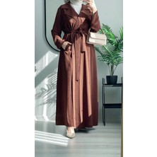 Wedof Design Kuşaklı Uzun Kap Trench Tunik