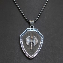 Emren Jewelry 925 Ayar Gümüş Çift Başlı Balta Erkek Kolye