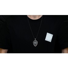 Emren Jewelry 925 Ayar Gümüş Çift Başlı Balta Erkek Kolye