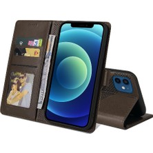 BDT Market Iphone 12 Için Flip Case Kickstand Üç Kart Yuvaları Premium Deri (Yurt Dışından)