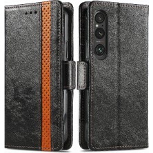 BDT Market Sony Xperia 1 V Çok Renkli Ekleme Iş Çoklu Kart Için Flip Case (Yurt Dışından)