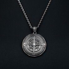 Emren Jewelry 925 Ayar Gümüş Pusula Erkek Kolye