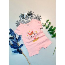 CemBebe Kız Bebek Yarım Kol Yazlık Kısa Paça Boyundan Alttan Çıtçıtlı Tulum