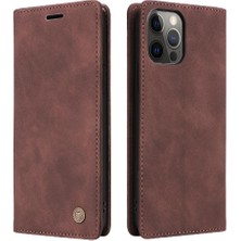 SZY Market Iphone 12 Için Flip Case Darbeye Cüzdan Kapak Kapak Basit Iş Durum (Yurt Dışından)