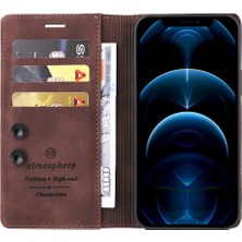 SZY Market Iphone 12 Için Flip Case Darbeye Cüzdan Kapak Kapak Basit Iş Durum (Yurt Dışından)