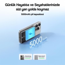 Usams Kablolu Kablosuz Şarj Mıknatıslı Magsafe Ultra Slim Alüminyum 5.000 Mah 20W Powerbank CD220PD