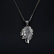 Emren Jewelry 925 Ayar Gümüş Apache Erkek Kolye