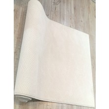 ERDEMİR HALI Rölyef Desen Krem  Halı Görünümlü Jel Taban Yolluk