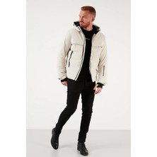 Jack & Jones Jcotarwin Puffer Soğuk Geçirmez Erkek Mont Kaban Krem 12225287 V3
