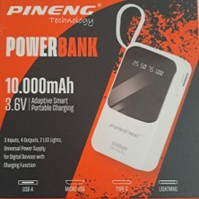 Pineng 10.000 Mah 4 Kablolu Ledli Powerbank PN-560