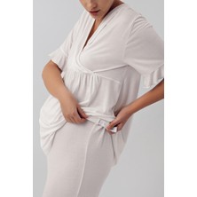 Artış Collection Kısa Kollu Esnek Likralı Viskon Hamile Pijama Takımı 16209