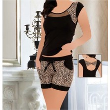 Altınay Leopar Desenli Kadın Şort Takım