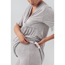 Artış Collection Kısa Kollu Esnek Likralı Viskon Hamile Pijama Takımı 16209