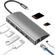 Dehalimited Macbook Pro Air HDMI 4K Usb3.0 Type-C Hub Çevirici Dönüştürücü Çoklayıcı TW9A