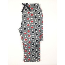 Altınay Kalp Desenli Cepsiz Kışlık Polar Kadın Pijama Altı