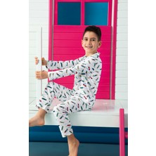 Aydoğan Erkek Çocuk Interlok Beyaz Pijama Takımı
