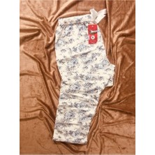 Altınay Çiçek Motifli Kışlık Pijama Altı