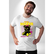 Angemiel Baş Belası Teddy Kadın Erkek Unisex Beyaz Organik Baskılı T-Shirt Penye Yüksek Kalite