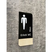 Yön Reklam Timber Serisi Bay Wc Yönlendirme Levhası