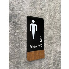 Yön Reklam Timber Serisi Erkek Wc Yönlendirme Levhası