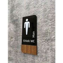 Yön Reklam Timber Serisi Erkek Wc Yönlendirme Levhası