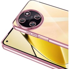 Case 4u Realme 11 4g Kılıf Tek Kamera Çerçeveli Logo Gösteren Omega Kapak Rose Gold